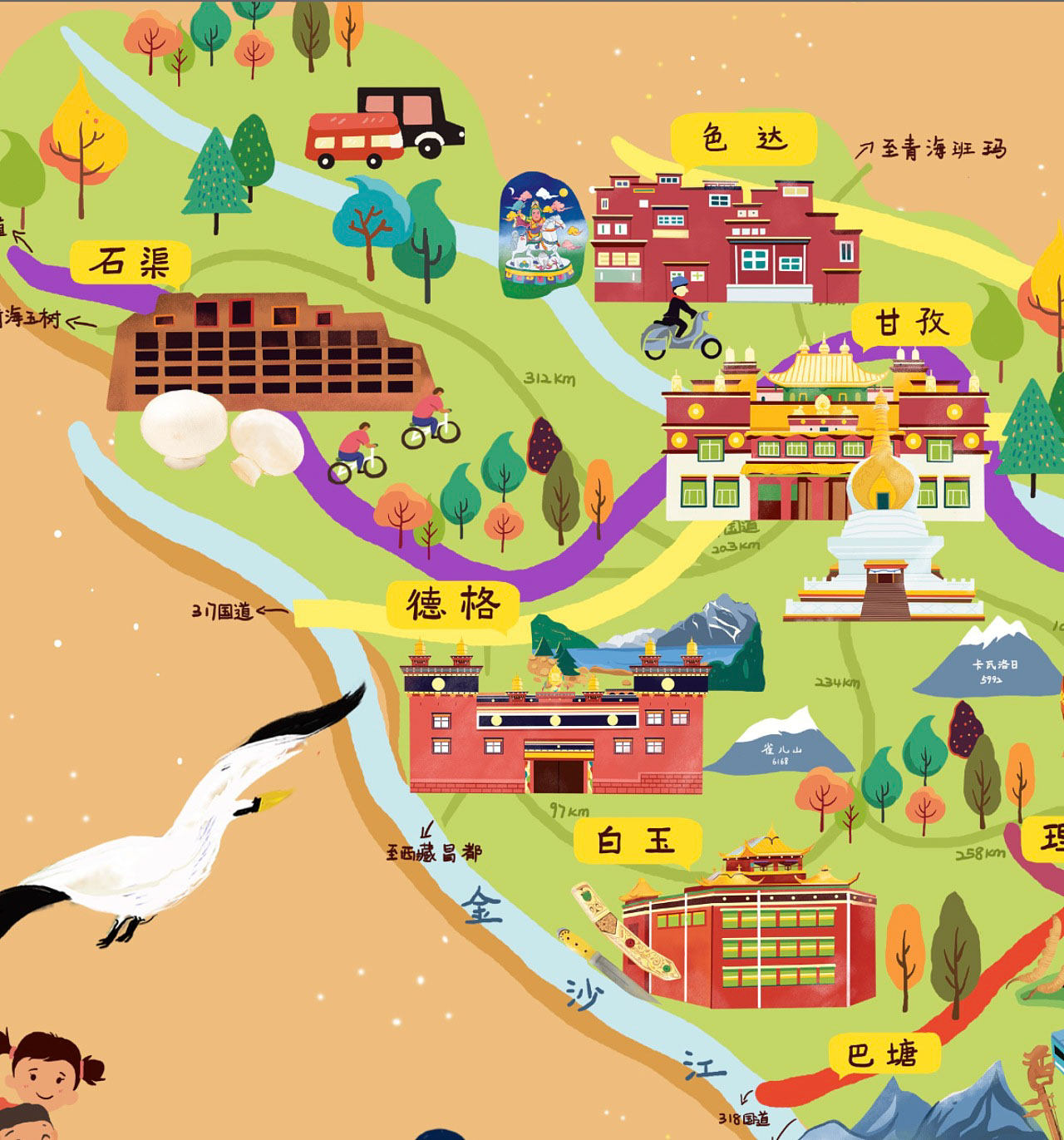 蔡甸手绘地图景区的文化宝库
